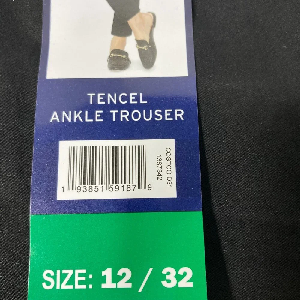 Nautica Tensel Ankle Trouser Pants Size 12 27" Inseam Black Work Dress - Picture 10 of 11